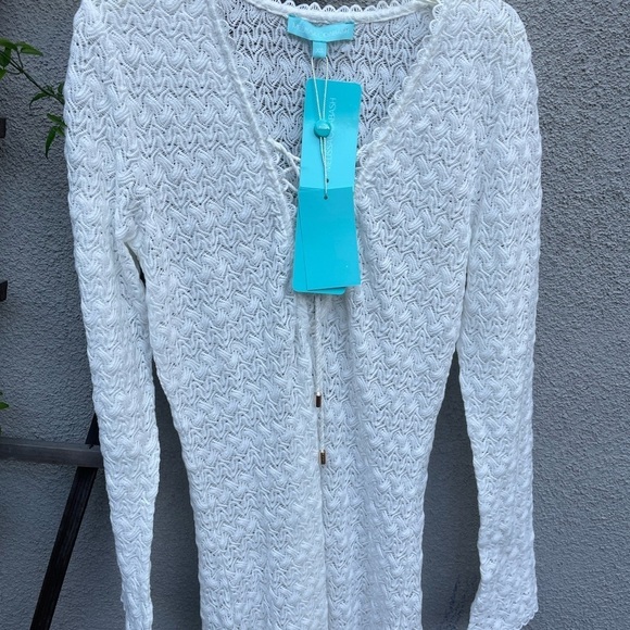 MELISSA ODABASH Maddison crochet-knit coverup in White New with Tags! - Picture 5 of 10